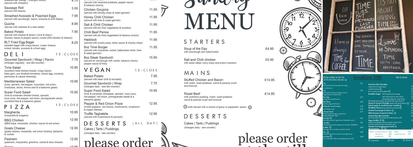 Time Coffee House & Bistro Menu