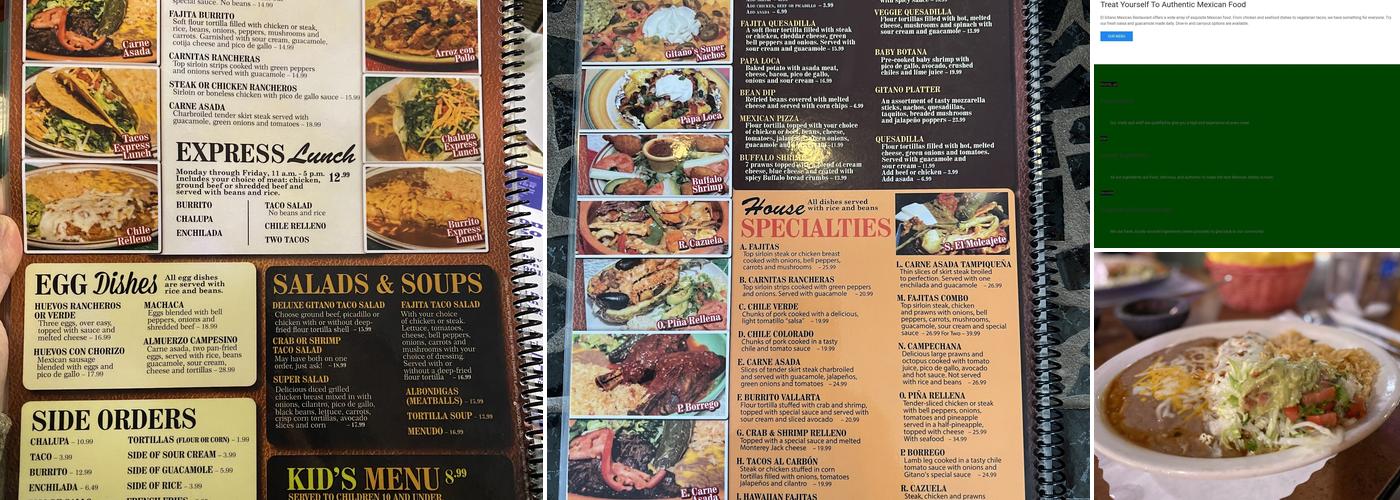 El Gitano Menu