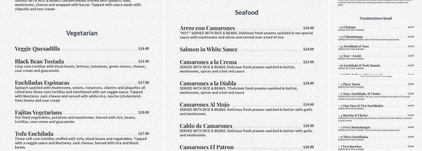 El Gitano Menu