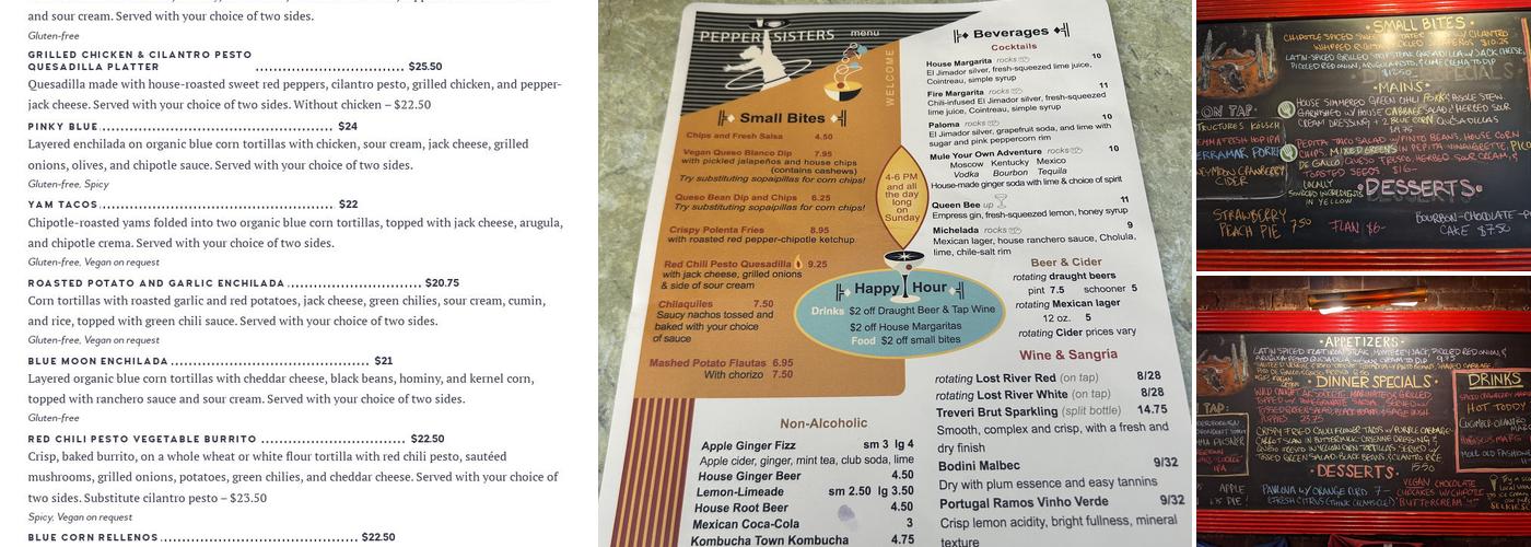 Pepper Sisters Menu