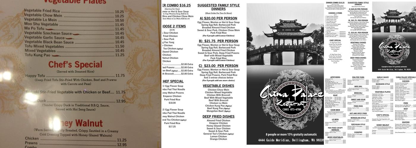 China Palace Restaurant Menu