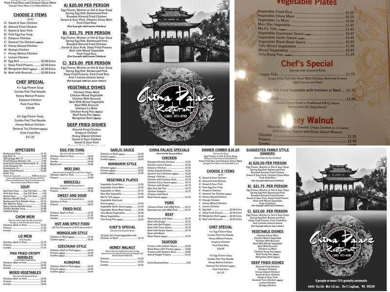 China Palace Restaurant Menu