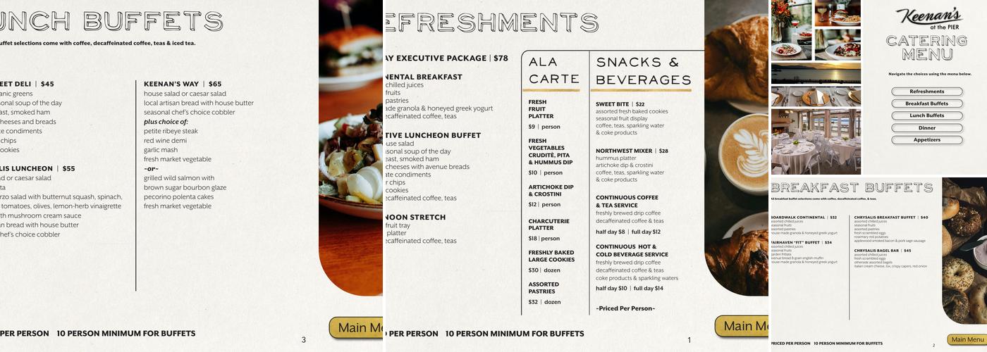 Keenan's at the Pier Menu