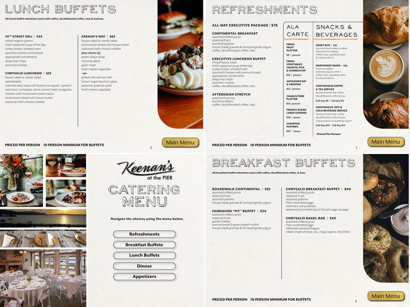 Keenan's at the Pier Menu