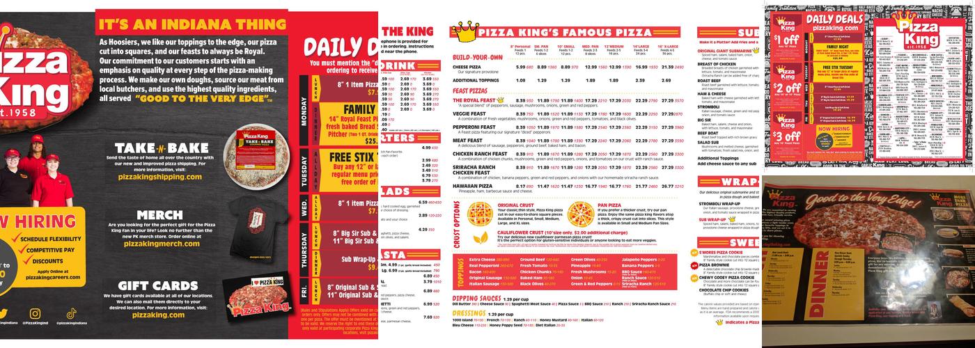 Pizza King Menu