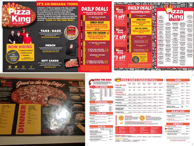 Pizza King Menu