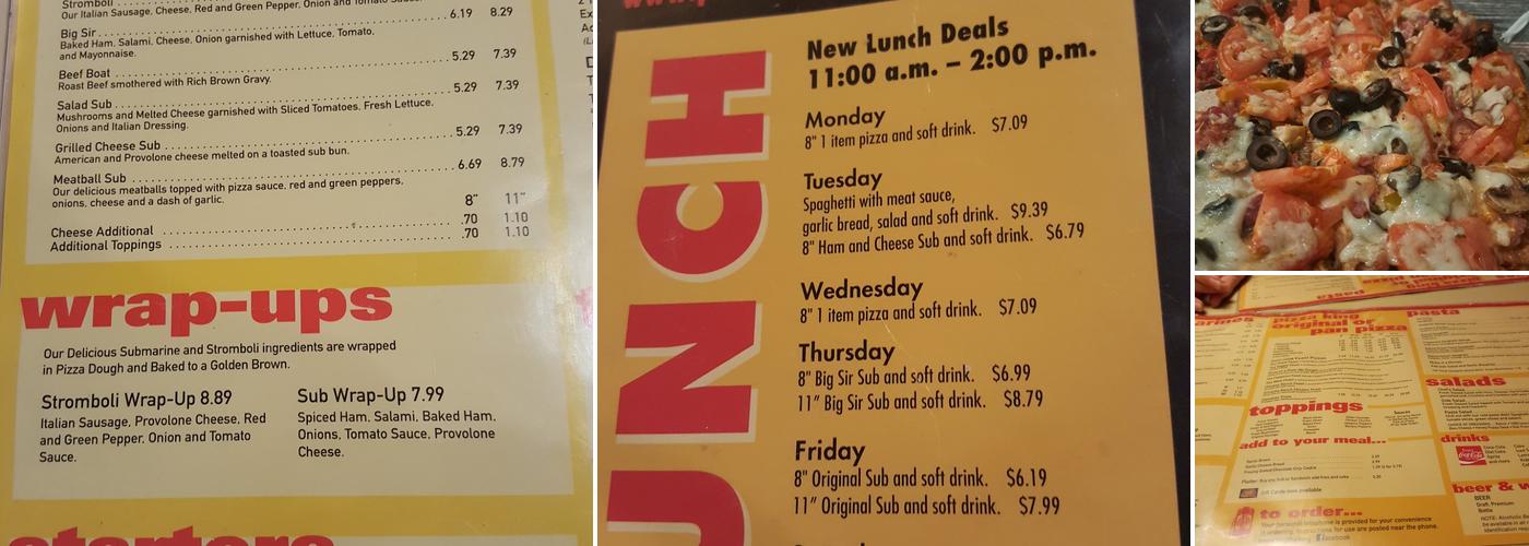 Pizza King Menu