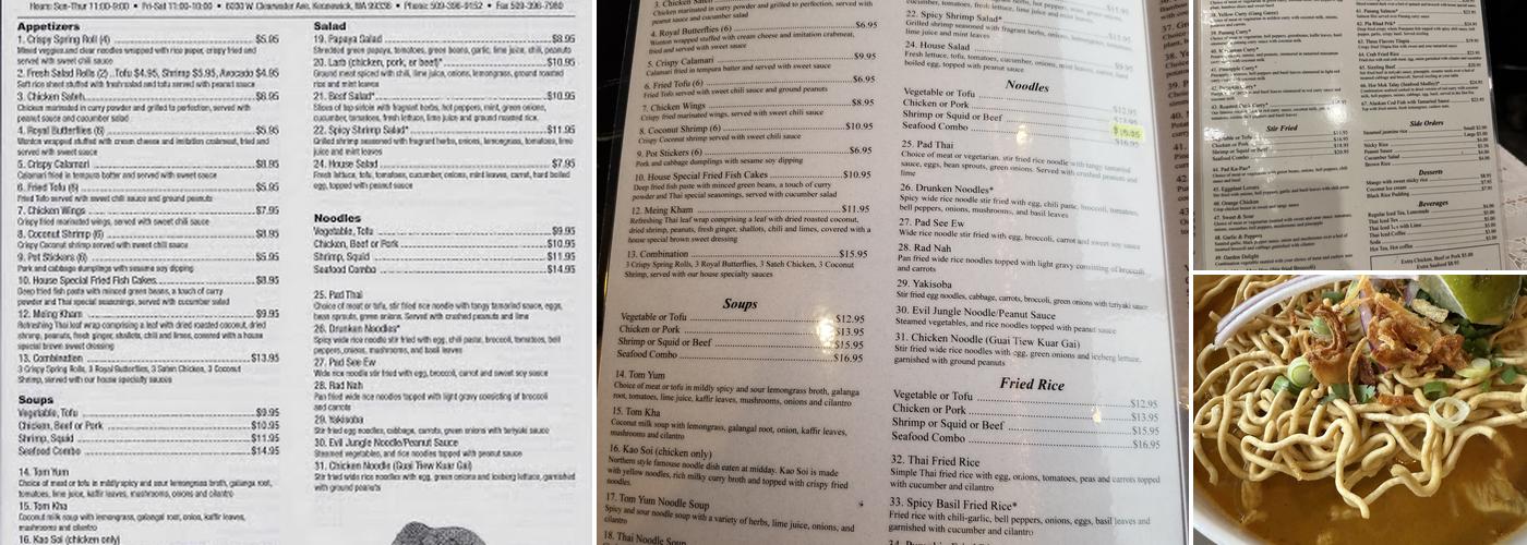Thai Elephant Menu