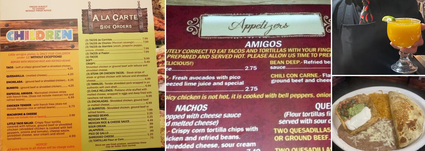 El Caballo Blanco Mexican Menu