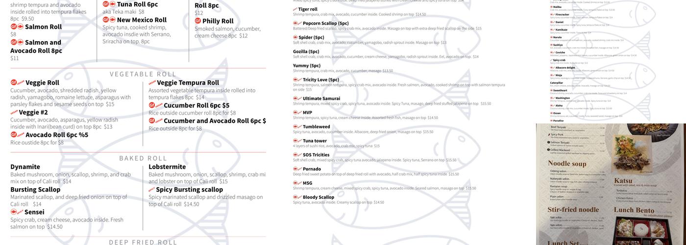 Sushi Ya Menu
