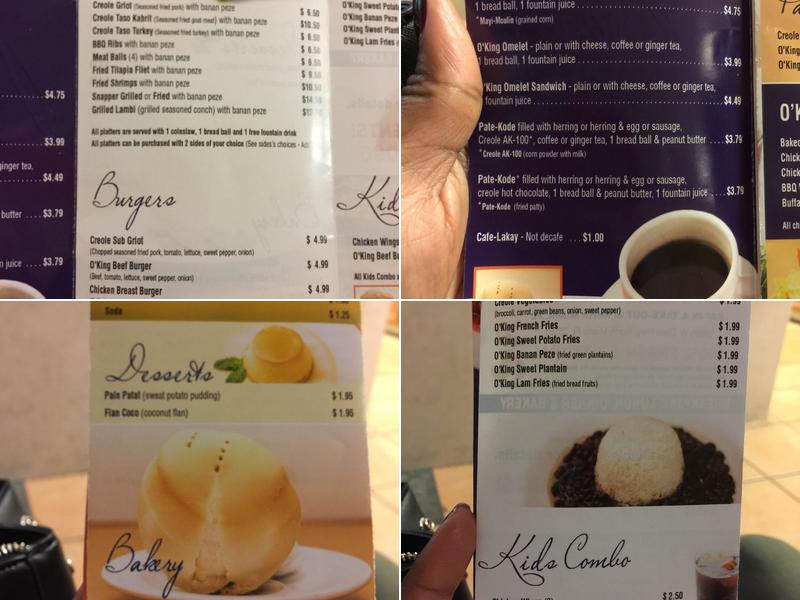 O'King Grill Restaurant Menu