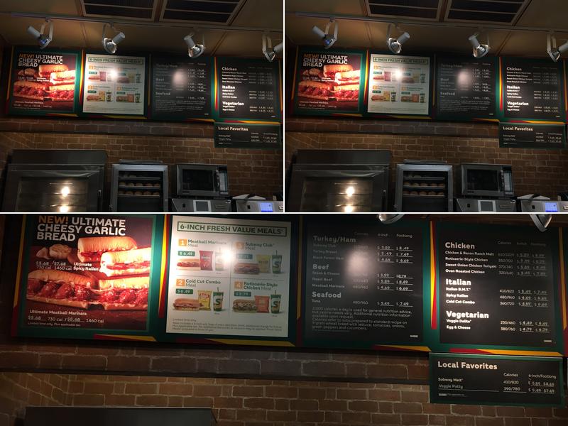 Subway Menu