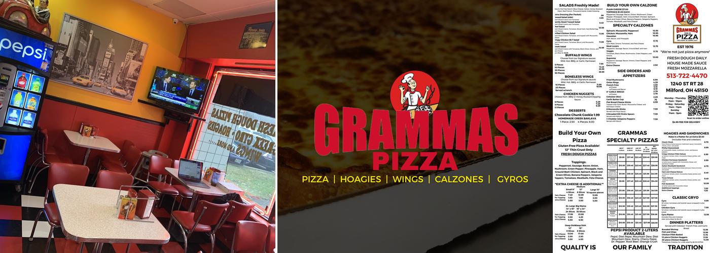 Grammas Pizza Milford Menu