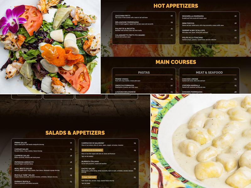 Cafe Prima Pasta Menu