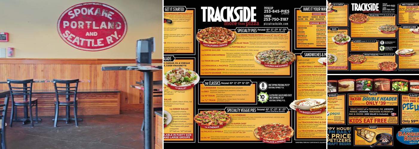Trackside Pizza Menu