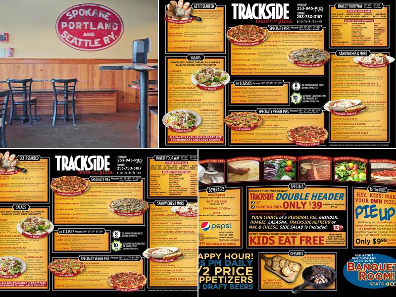 Trackside Pizza Menu