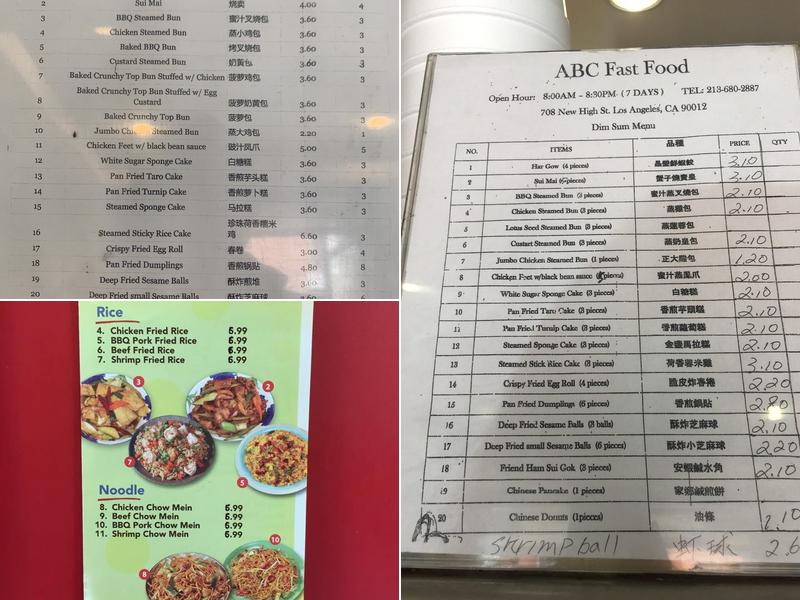 ABC Chinese Fast Food Menu