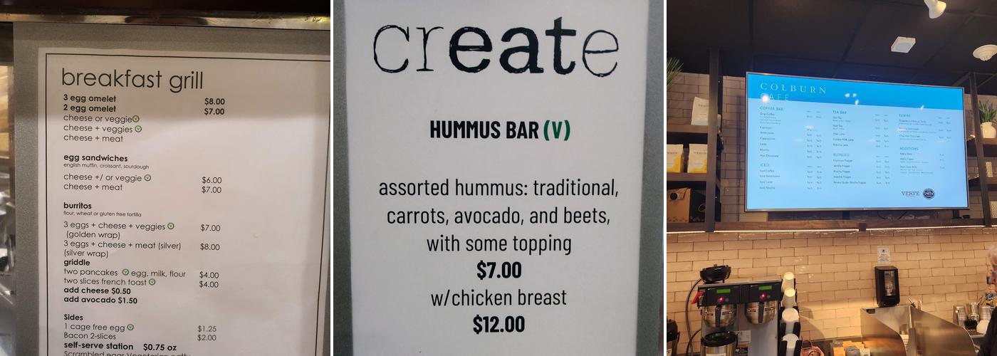 Colburn Café Menu