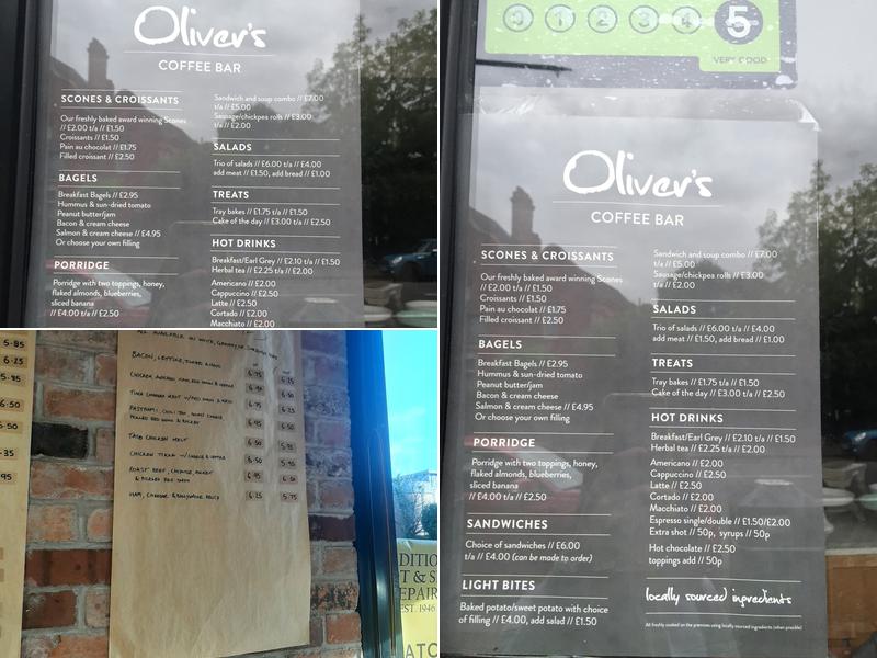Oliver's Coffee Bar Menu