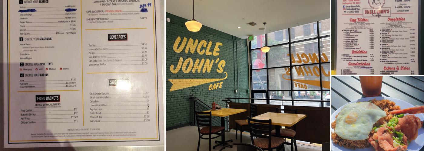 Uncle John's Cafe Menu