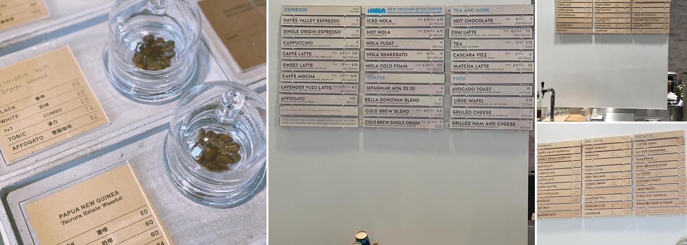 Blue Bottle Coffee Menu