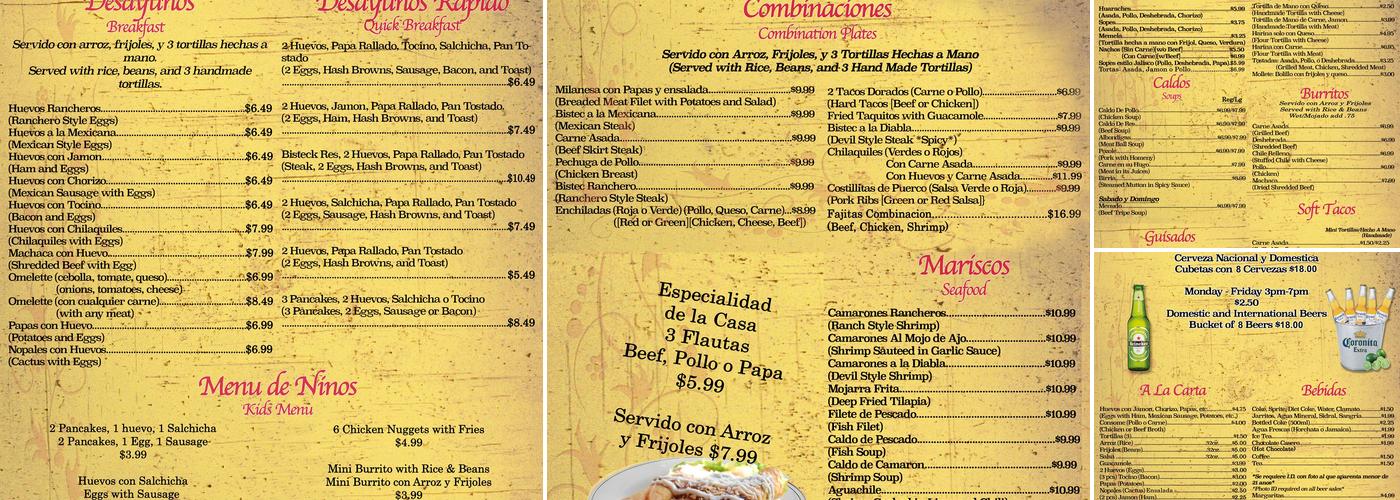 Las Flautas Restaurant Menu