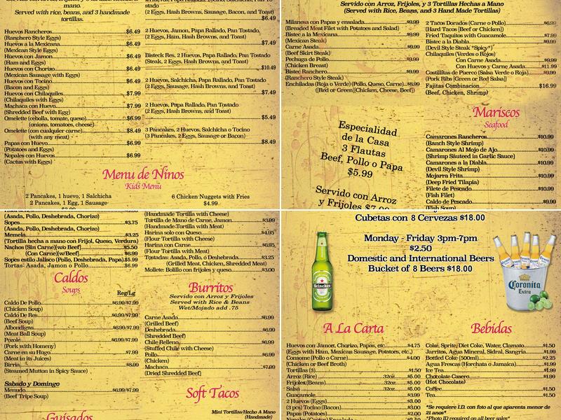 Las Flautas Restaurant Menu