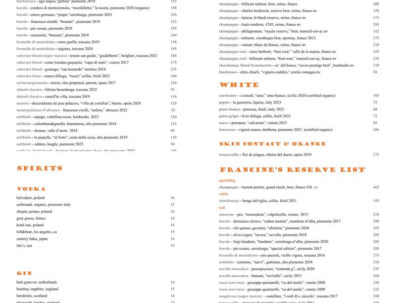 The Factory Kitchen Menu