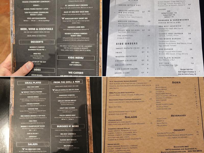 Backyard BBQ & Brew Menu