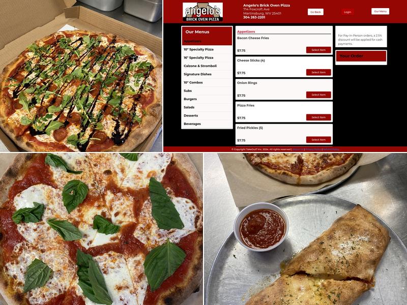 Angelo's Brick Oven Pizza Menu