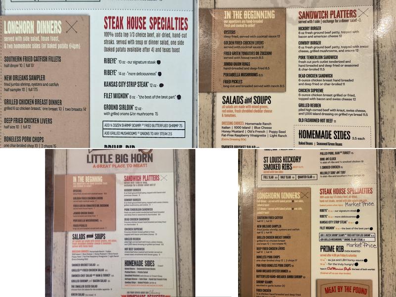 Little Big Horn Menu