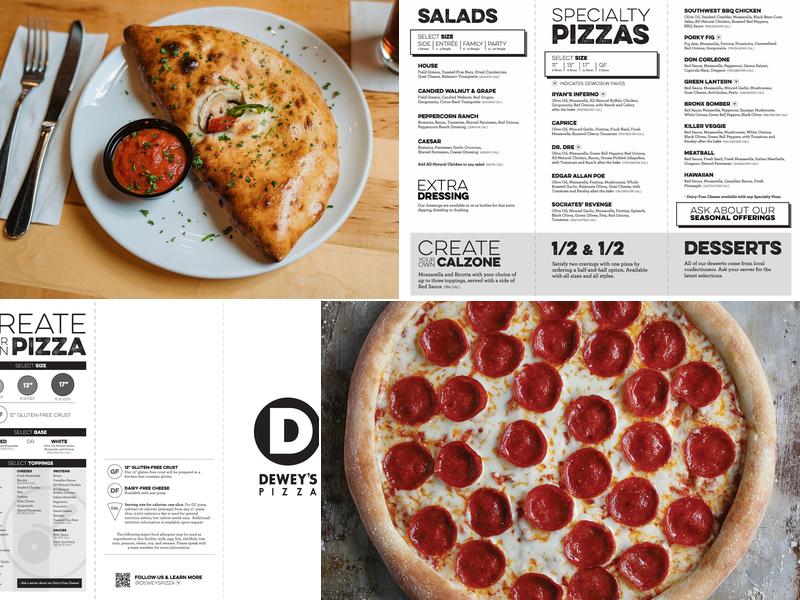 Dewey's Pizza Menu