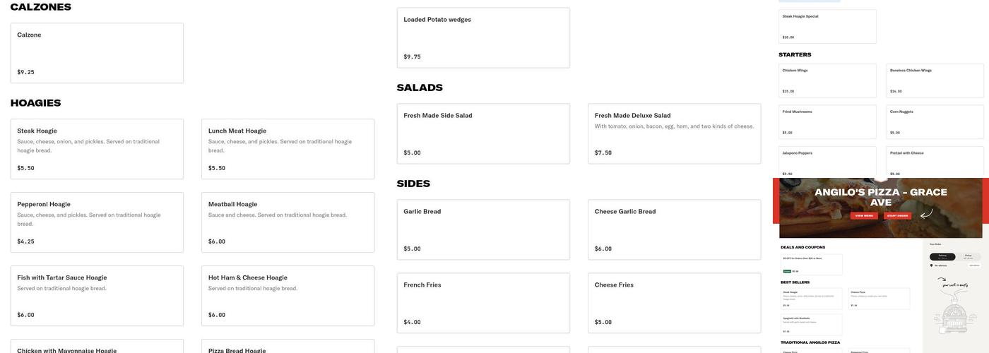 Angilo's Pizza - Grace Ave Menu