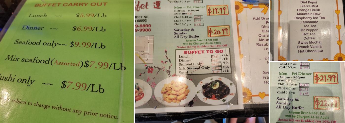 Hibachi Buffet Menu