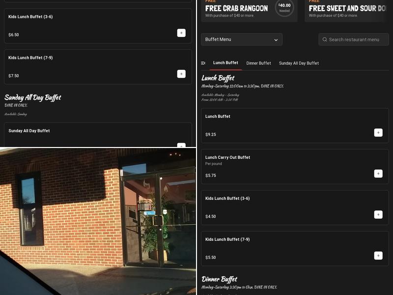 Oriental Buffet Menu