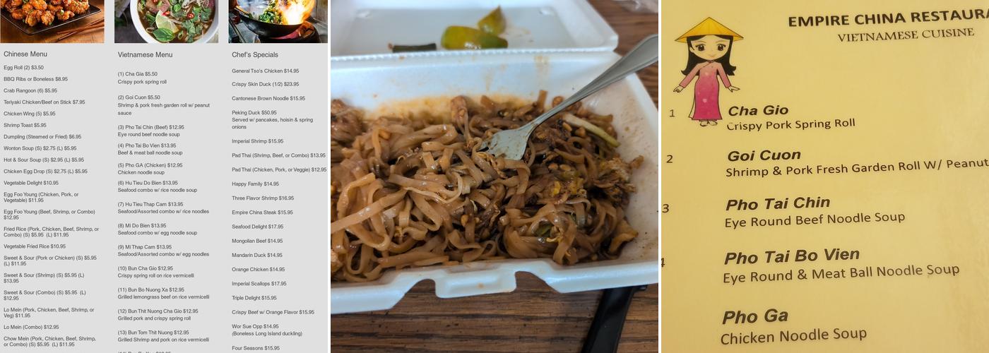 Empire China Menu