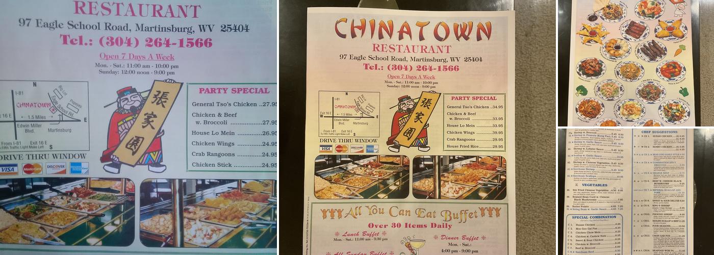 CHINATOWN Restaurant Menu