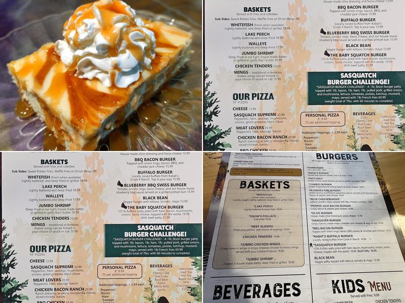 Snows Bar and Grill Menu