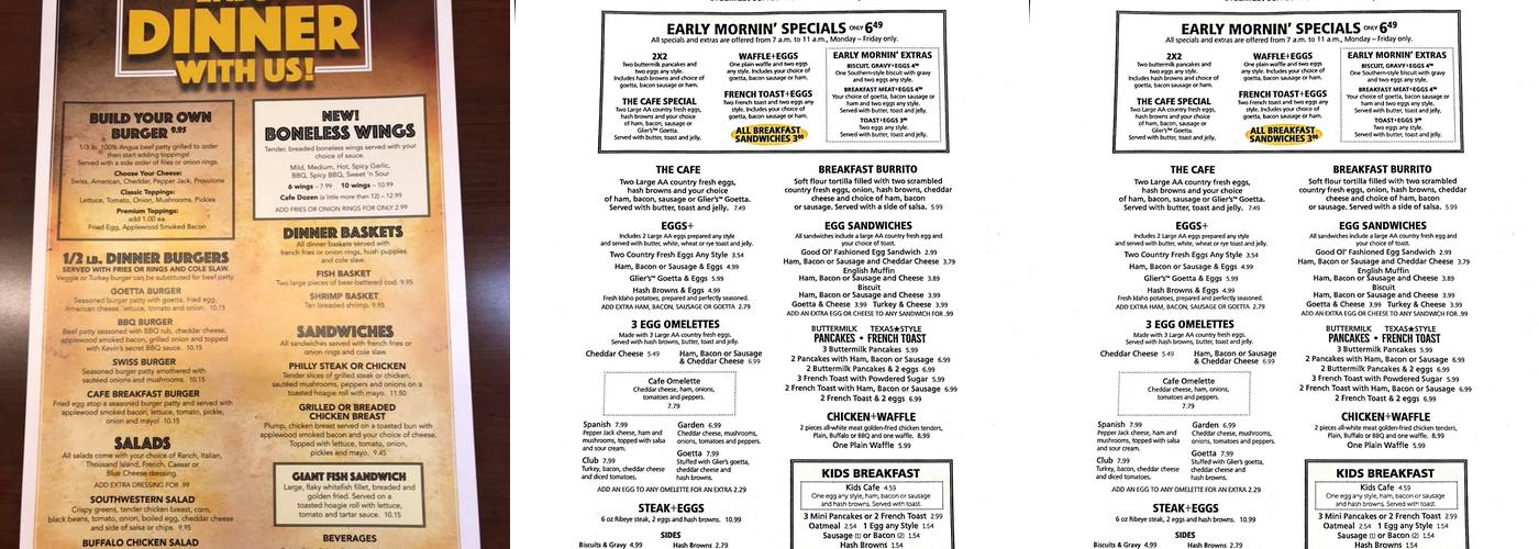 Madeira cafe Menu
