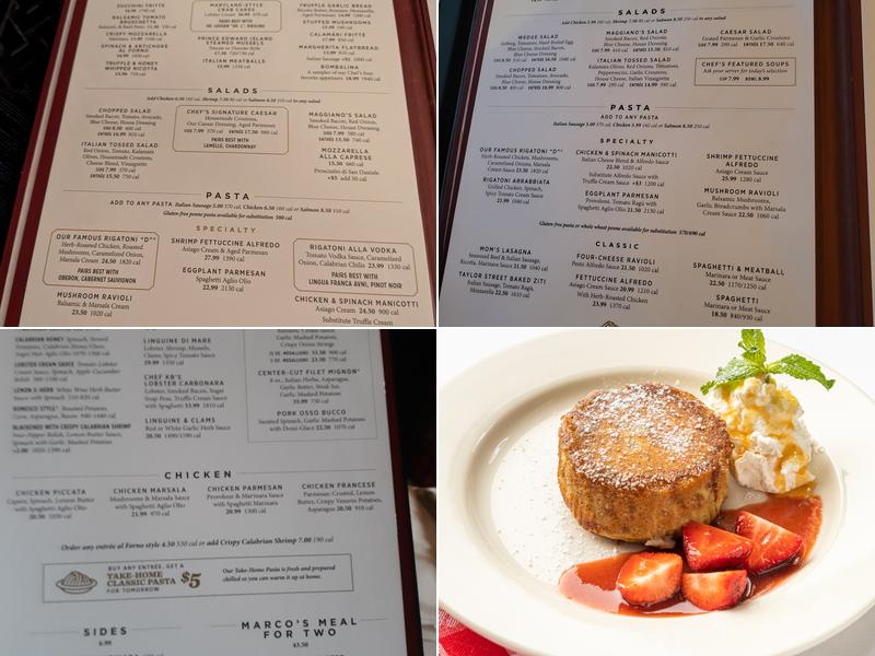 Maggiano's Little Italy Menu