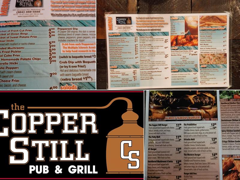 The Copper Still Pub & Grill Menu