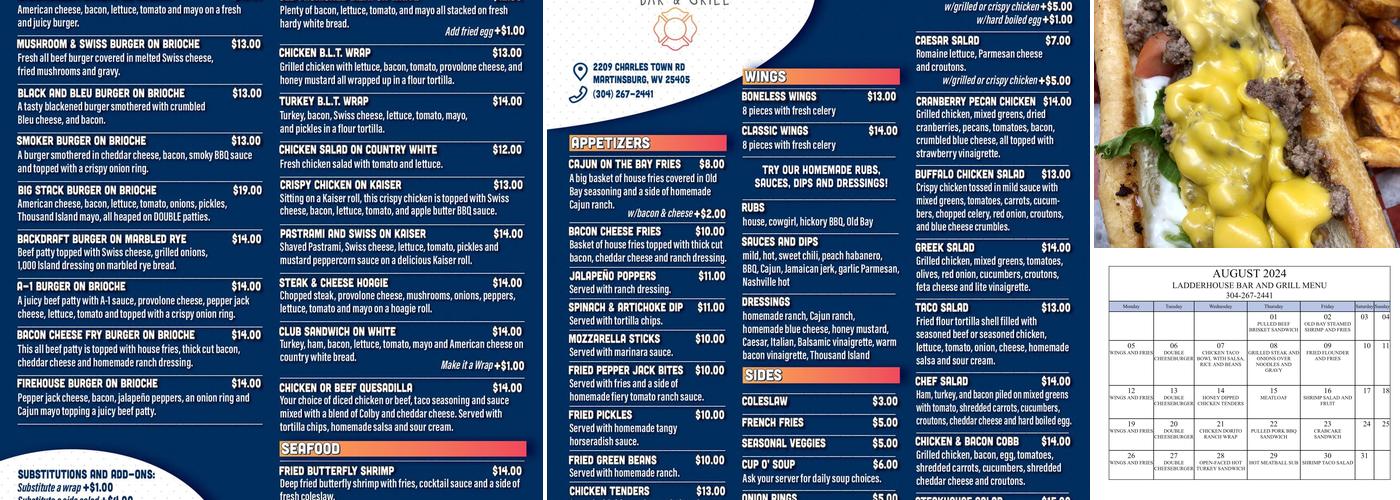 Ladder House Bar & Grill Inc Menu