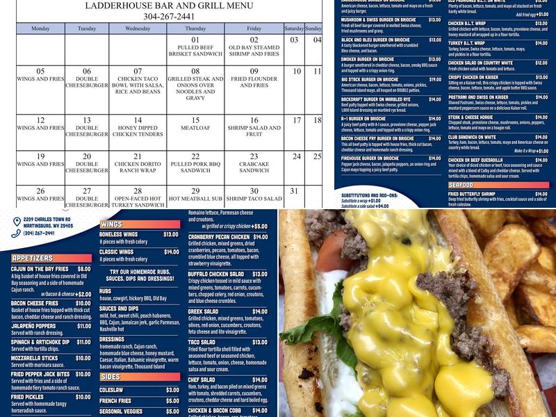 Ladder House Bar & Grill Inc Menu