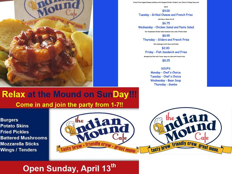 Indian Mound Café Menu