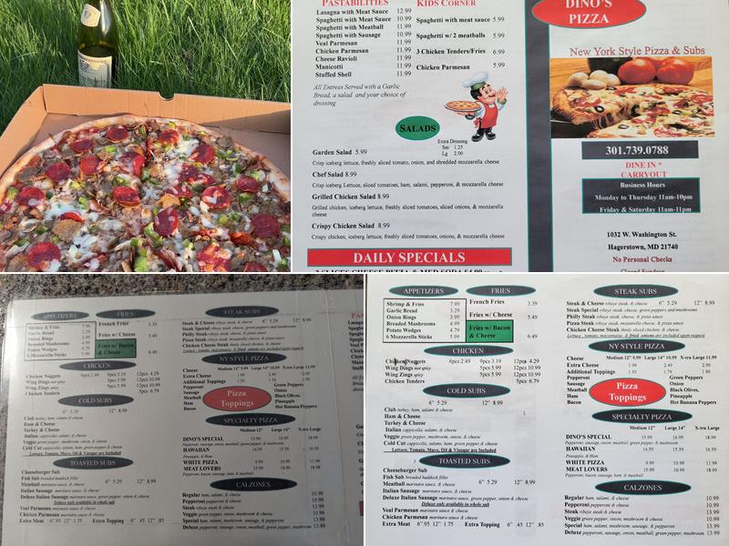Dino's Pizza Menu