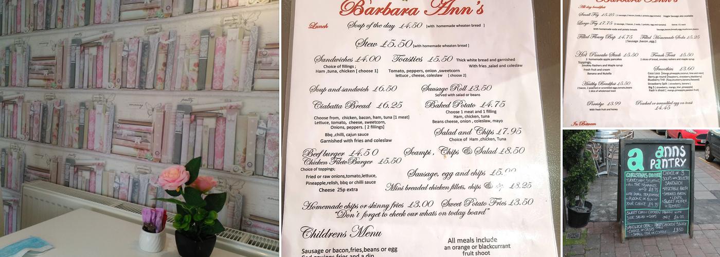 Barbara Ann's Cafe & Bakery Menu