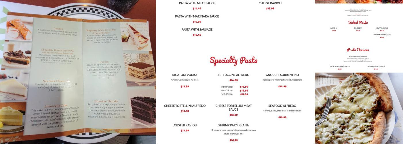 Cafe Italia Restaurant & Pizzeria Menu