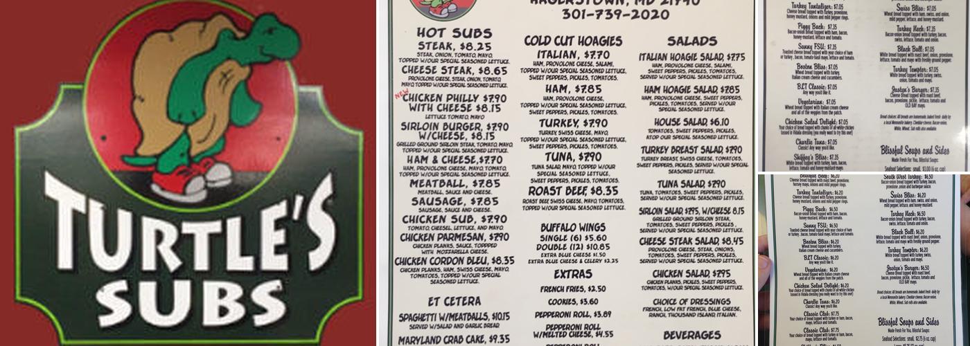 Turtles Subs Etc Menu