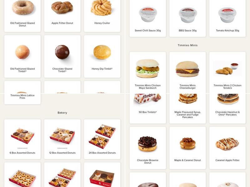 Tim Hortons Menu