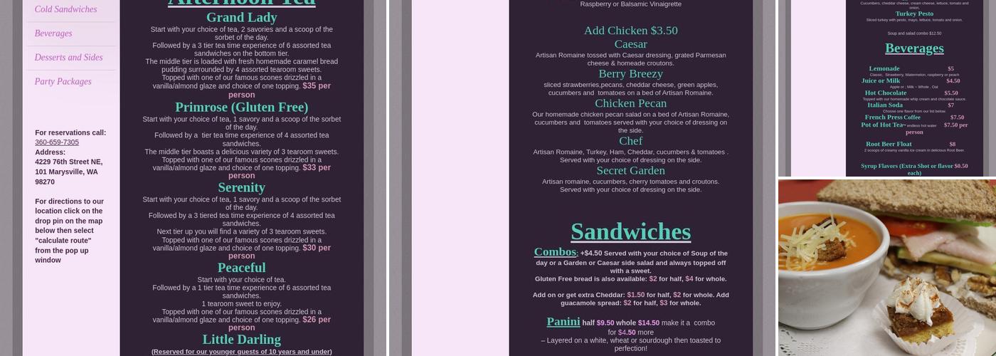 Attic Secrets Cafe & Tea Menu